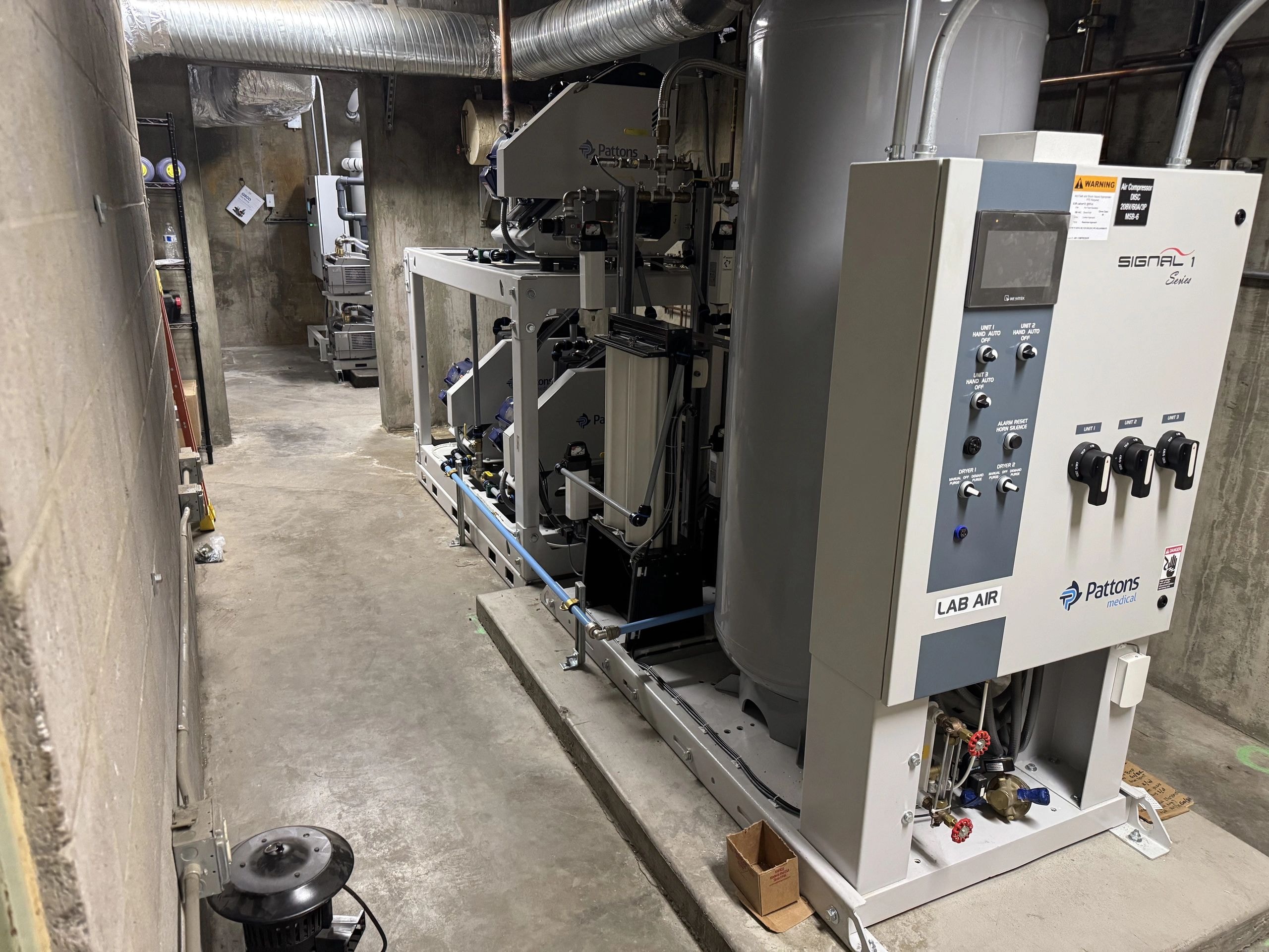 Mechanical room installation — Travis AFB dental expansion